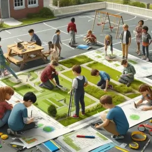 Monitoren schoolplein