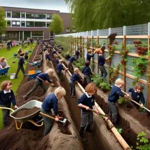 Snoephaag maken langs het hek