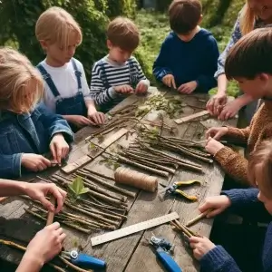 Naamstokjes maken van wilgenhout