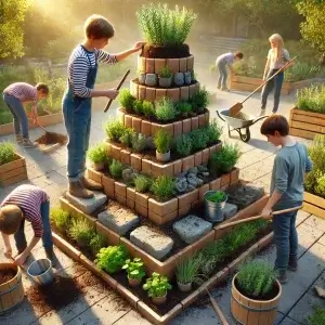 Kruidentoren bouwen en inplanten